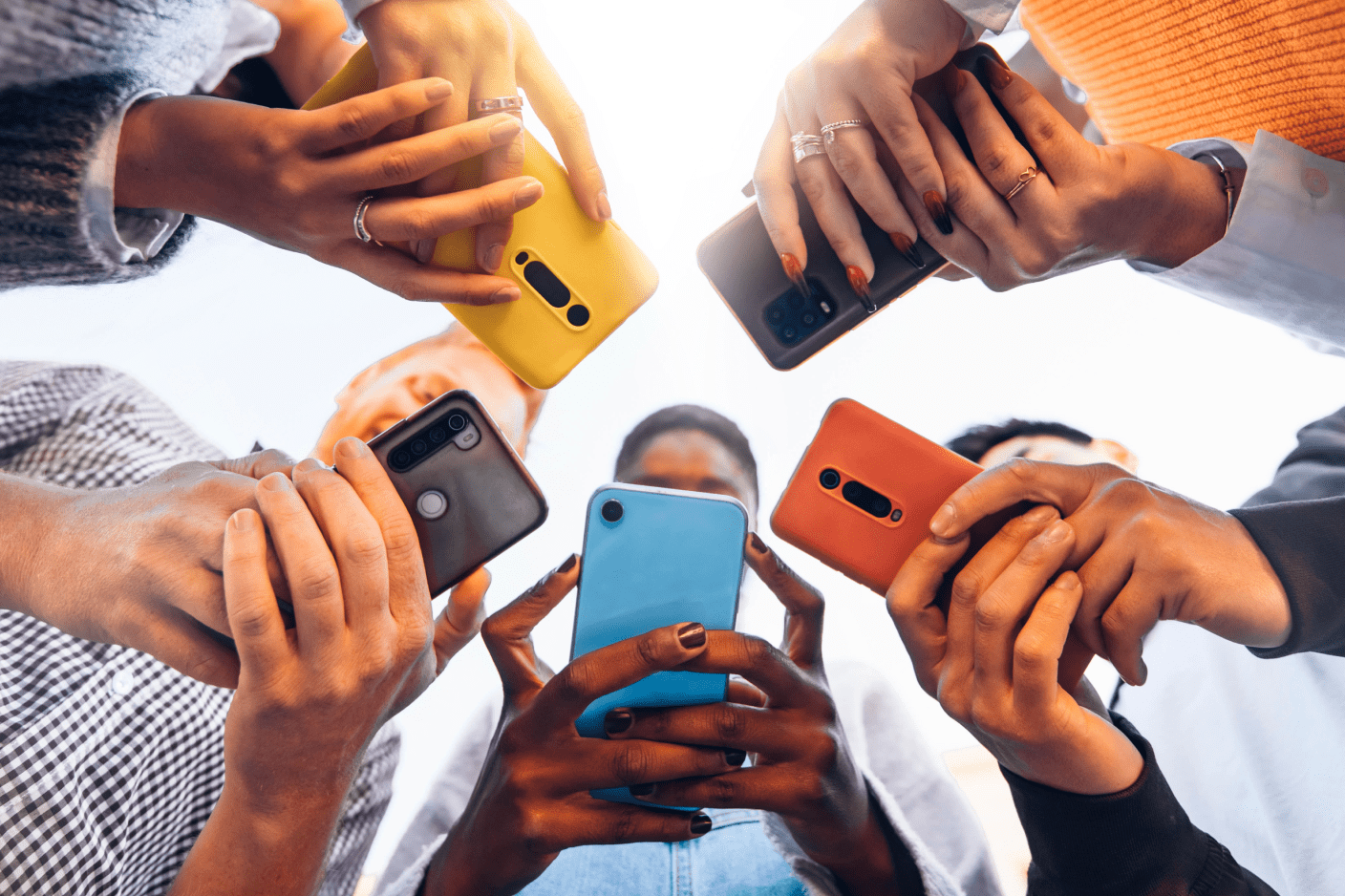 Image of people using smartphones